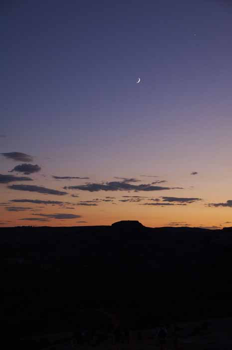 moon rise from Delicate Arch trail